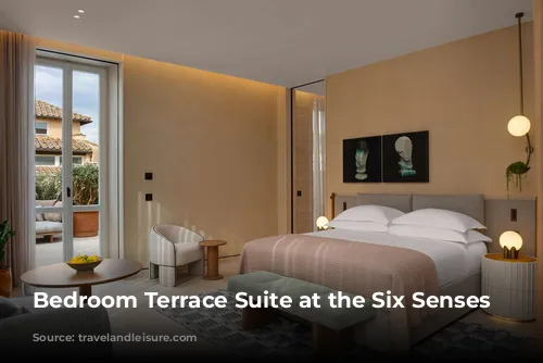 Bedroom Terrace Suite at the Six Senses Rome