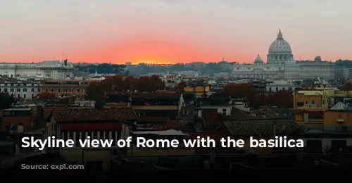 Skyline view of Rome with the basilica