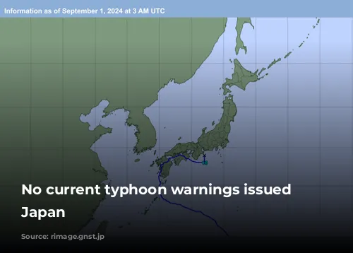 No current typhoon warnings issued for Japan