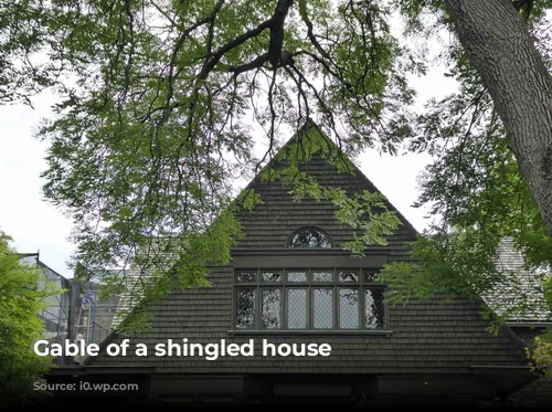 Gable of a shingled house