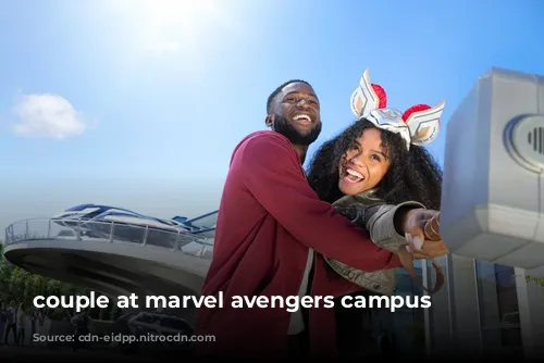 couple at marvel avengers campus