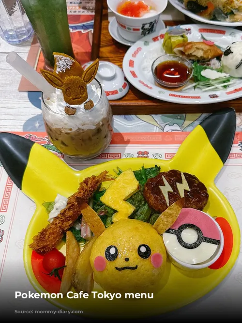 Pokemon Cafe Tokyo menu