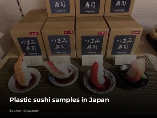 Plastic sushi samples in Japan