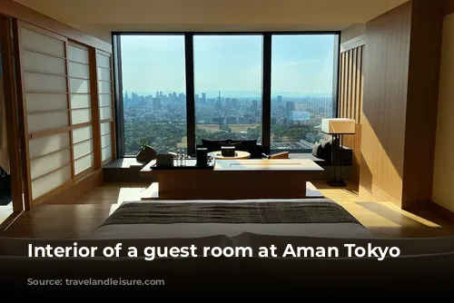 Interior of a guest room at Aman Tokyo