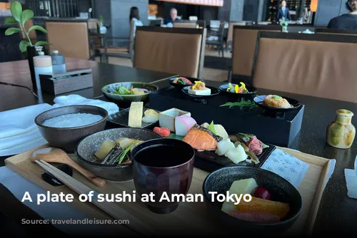 A plate of sushi at Aman Tokyo