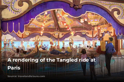 A rendering of the Tangled ride at Disneyland Paris 