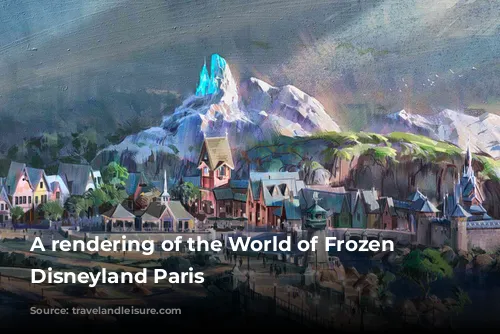 A rendering of the World of Frozen at Disneyland Paris 