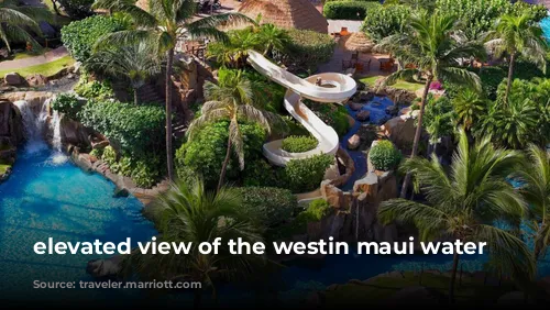 elevated view of the westin maui water slide