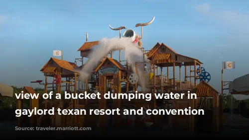 view of a bucket dumping water in the gaylord texan resort and convention center