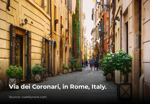 Via dei Coronari, in Rome, Italy.