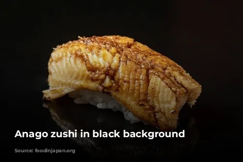 Anago zushi in black background