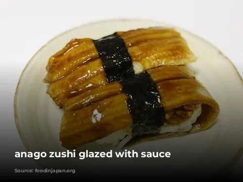 anago zushi glazed with sauce