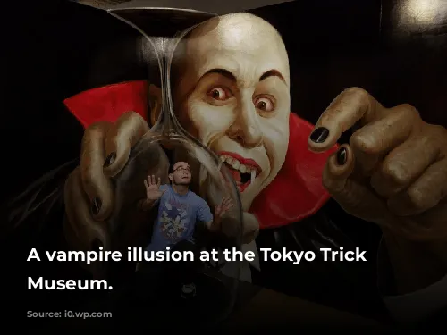 A vampire illusion at the Tokyo Trick Art Museum.