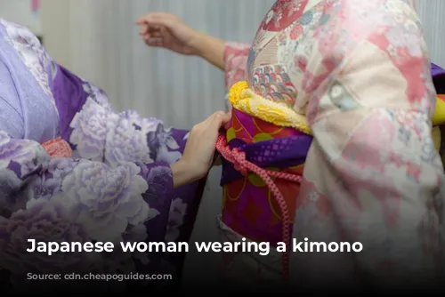 Japanese woman wearing a kimono