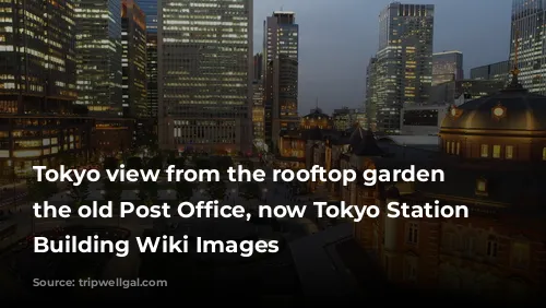 Tokyo view from the rooftop garden of the old Post Office, now Tokyo Station Marunouchi Building Wiki Images