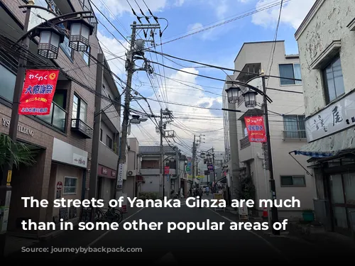 The streets of Yanaka Ginza are much quieter than in some other popular areas of Tokyo