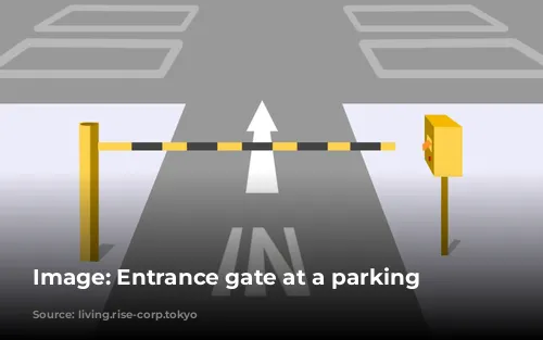 Image: Entrance gate at a parking lot