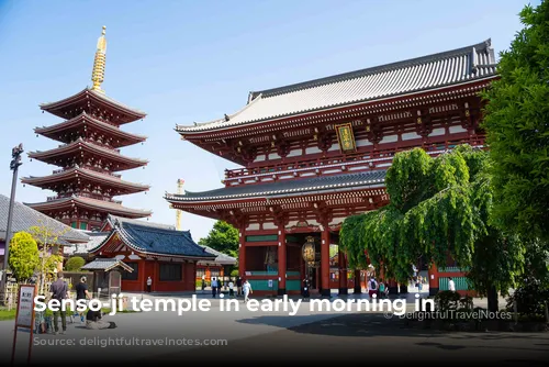 Senso-ji temple in early morning in Tokyo