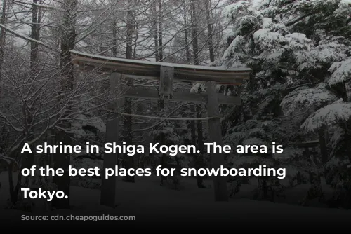 A shrine in Shiga Kogen. The area is one of the best places for snowboarding near Tokyo. 