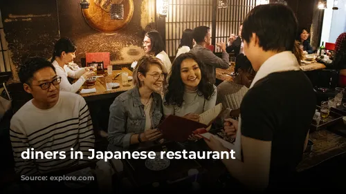 diners in Japanese restaurant