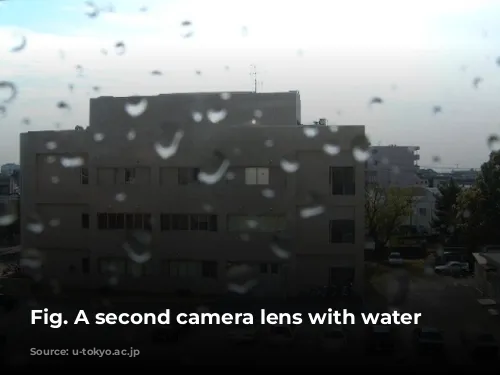 Fig. A second camera lens with water droplets