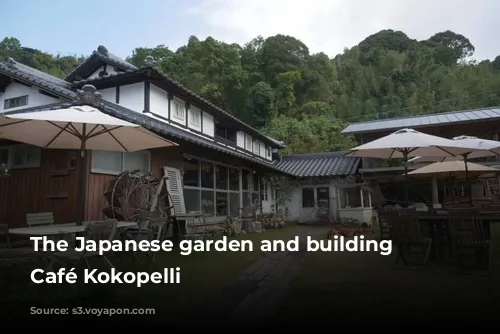 The Japanese garden and building of Café Kokopelli