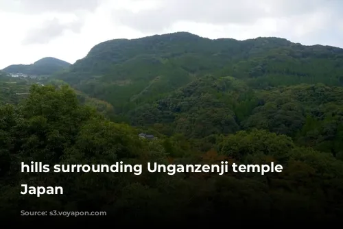 hills surrounding Unganzenji temple in Japan