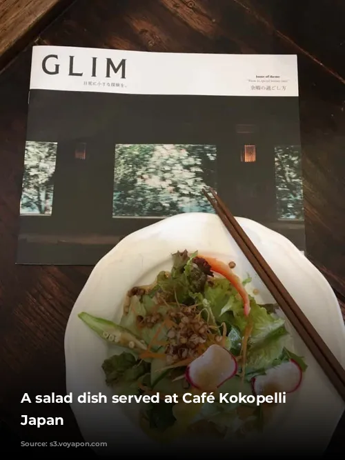 A salad dish served at Café Kokopelli in Japan