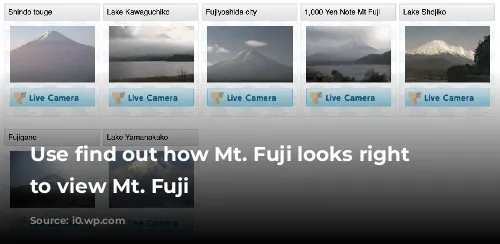 Use find out how Mt. Fuji looks right now to view Mt. Fuji