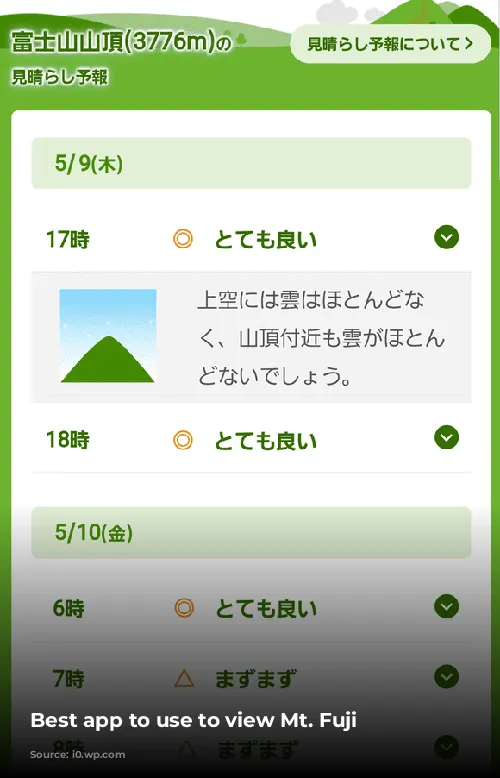 Best app to use to view Mt. Fuji