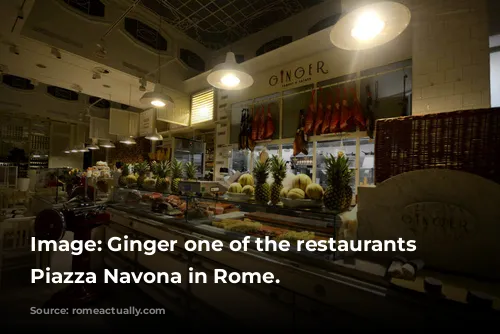 Image: Ginger one of the restaurants near Piazza Navona in Rome.