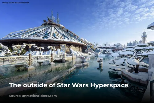 The outside of Star Wars Hyperspace Mountain 