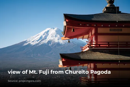 view of Mt. Fuji from Chureito Pagoda