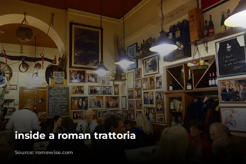 inside a roman trattoria