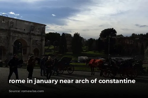 rome in january near arch of constantine