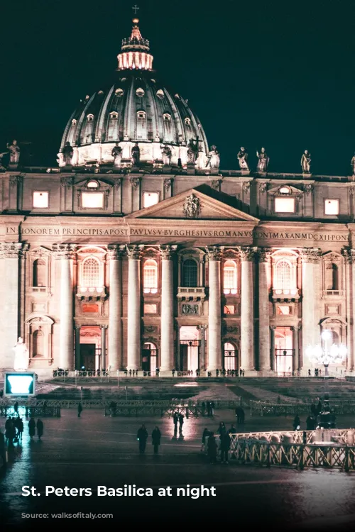 St. Peters Basilica at night