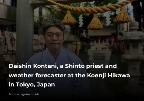 Daishin Kontani, a Shinto priest and certified weather forecaster at the Koenji Hikawa shrine in Tokyo, Japan