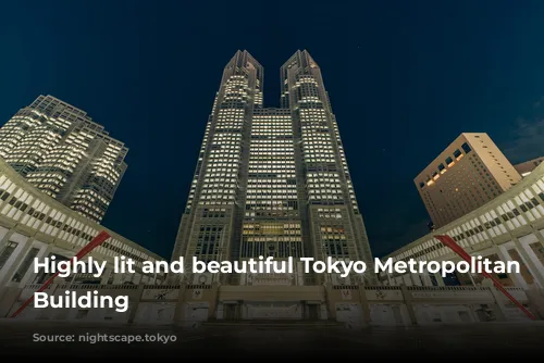 Highly lit and beautiful Tokyo Metropolitan Government Building