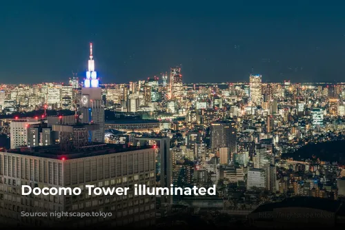 Docomo Tower illuminated