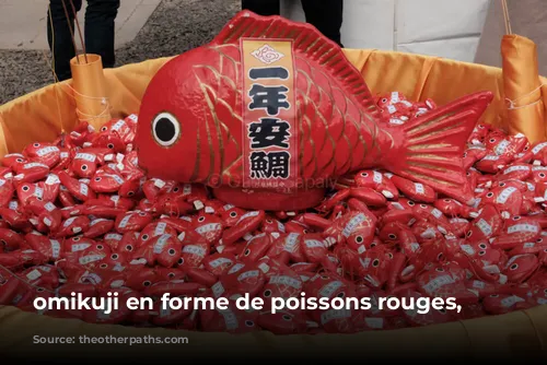 omikuji en forme de poissons rouges, Kawagoe