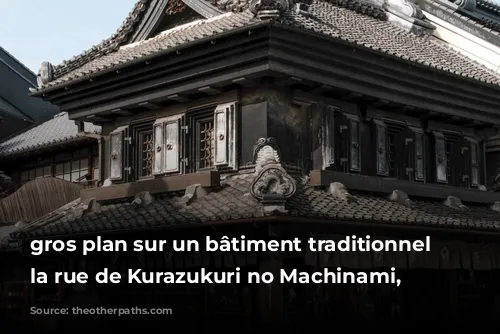 gros plan sur un bâtiment traditionnel sur la rue de Kurazukuri no Machinami, Kawagoe