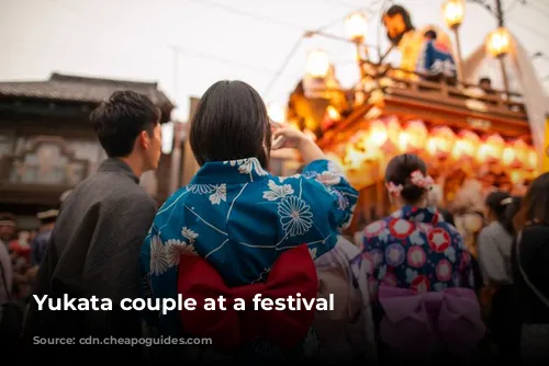 Yukata couple at a festival