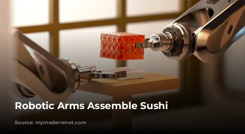 Robotic Arms Assemble Sushi