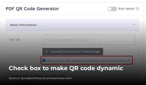 Check box to make QR code dynamic