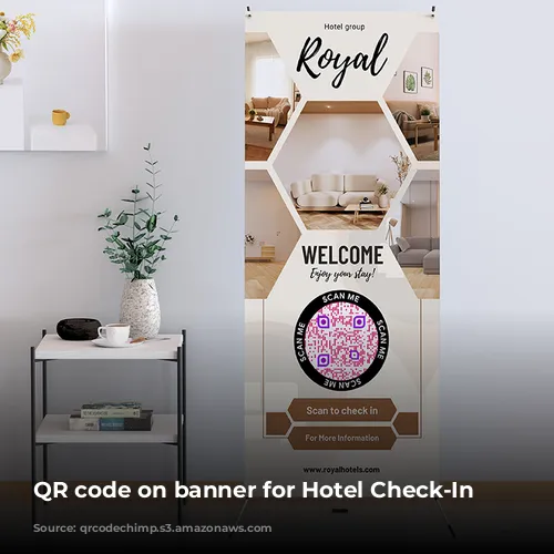 QR code on banner for Hotel Check-In