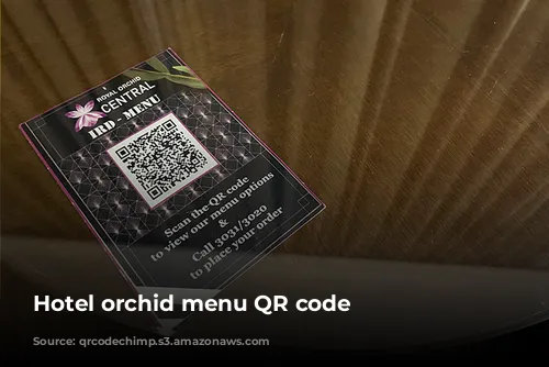 Hotel orchid menu QR code 