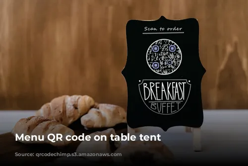 Menu QR code on table tent