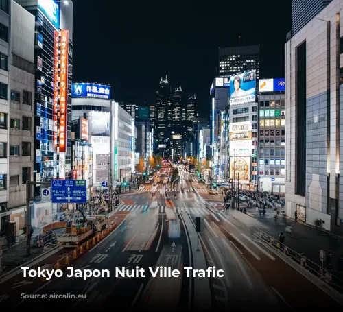 Tokyo Japon Nuit Ville Trafic