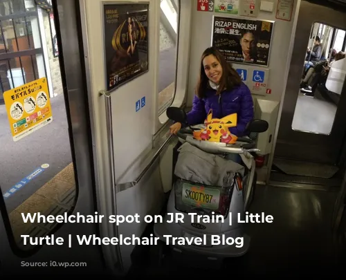 Wheelchair spot on JR Train | Little Miss Turtle | Wheelchair Travel Blog