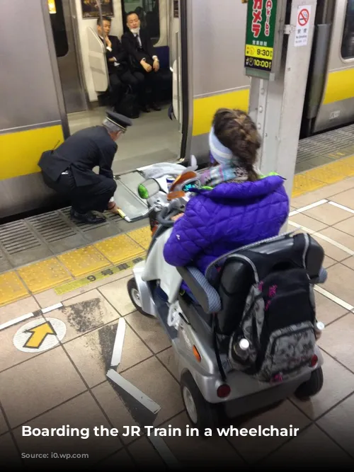 Boarding the JR Train in a wheelchair